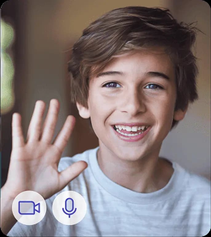 Happy student during a live tutoring session