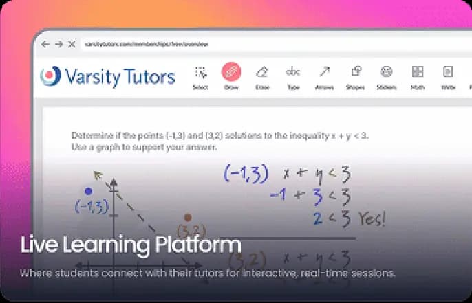 Live learning platform with interactive whiteboard